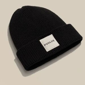 PVOLVE Men's Black Ribbed Cuff Beanie